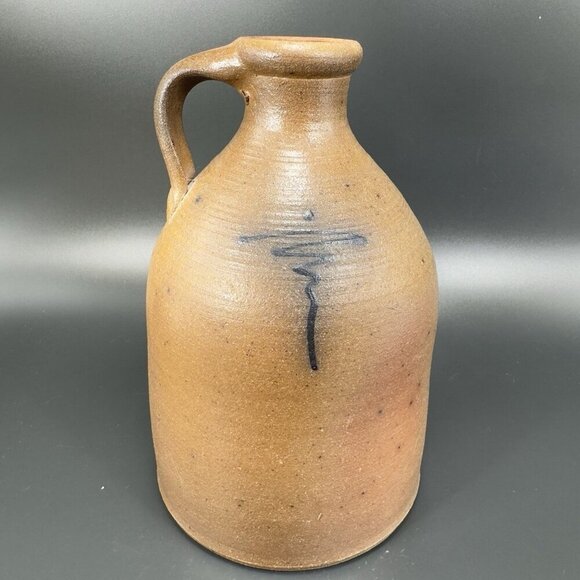 Vintage 1988 Braun Buffalo NY Stoneware Jug Container Brown Salt Glaze Pottery - Picture 16 of 16